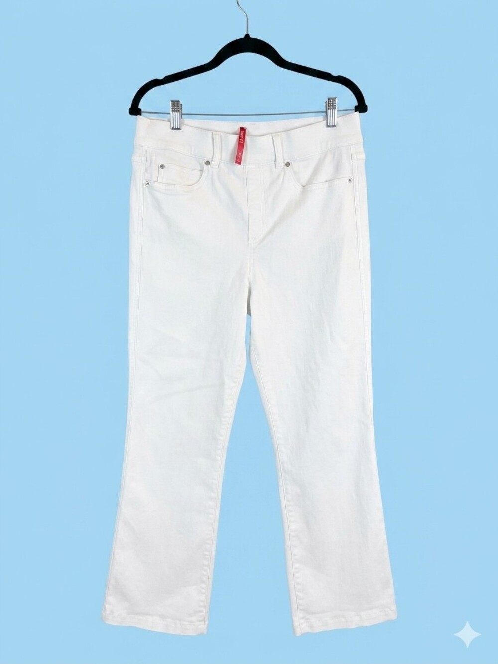 SPANX White Wide-Leg Jeans